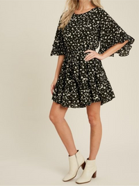 AMELIA DALMATIAN RUFFLE DRESS