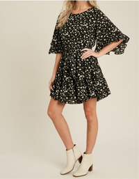 AMELIA DALMATIAN RUFFLE DRESS