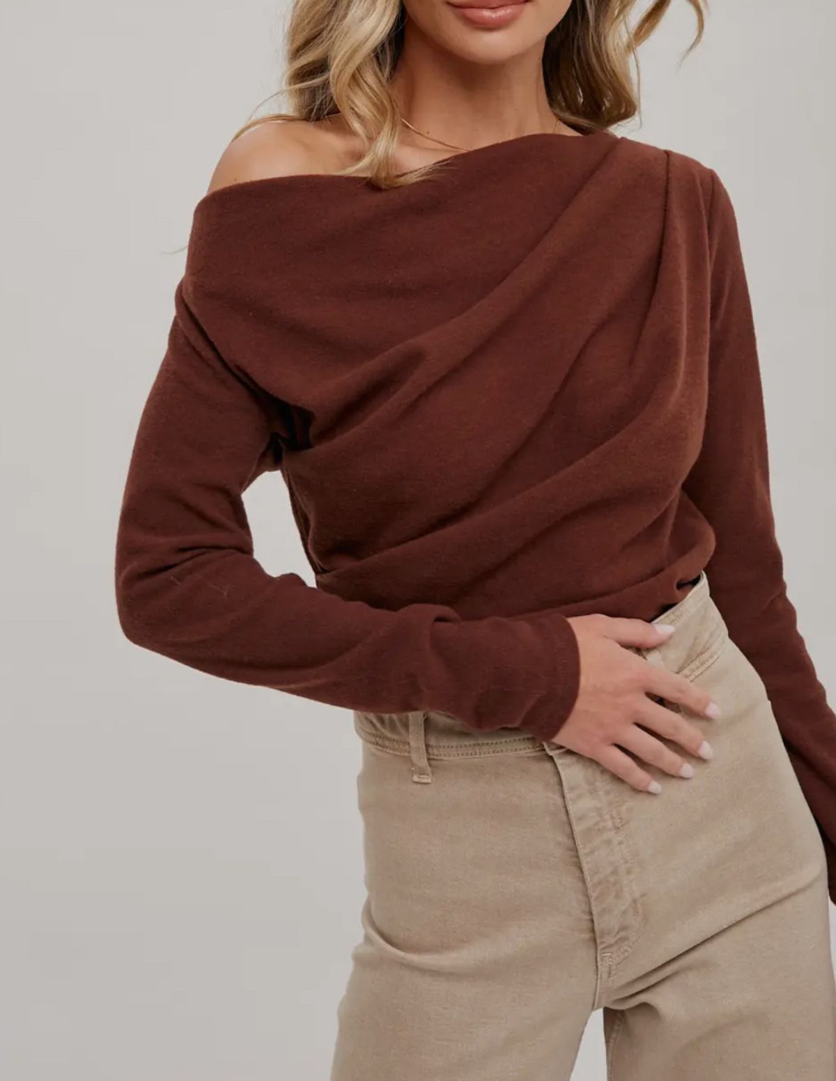 Paola One Shoulder Knit Top