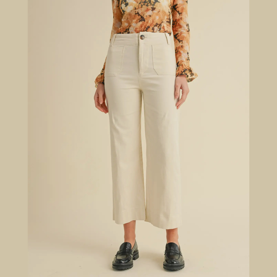 Elara High Waist Wide leg Cropped Pants