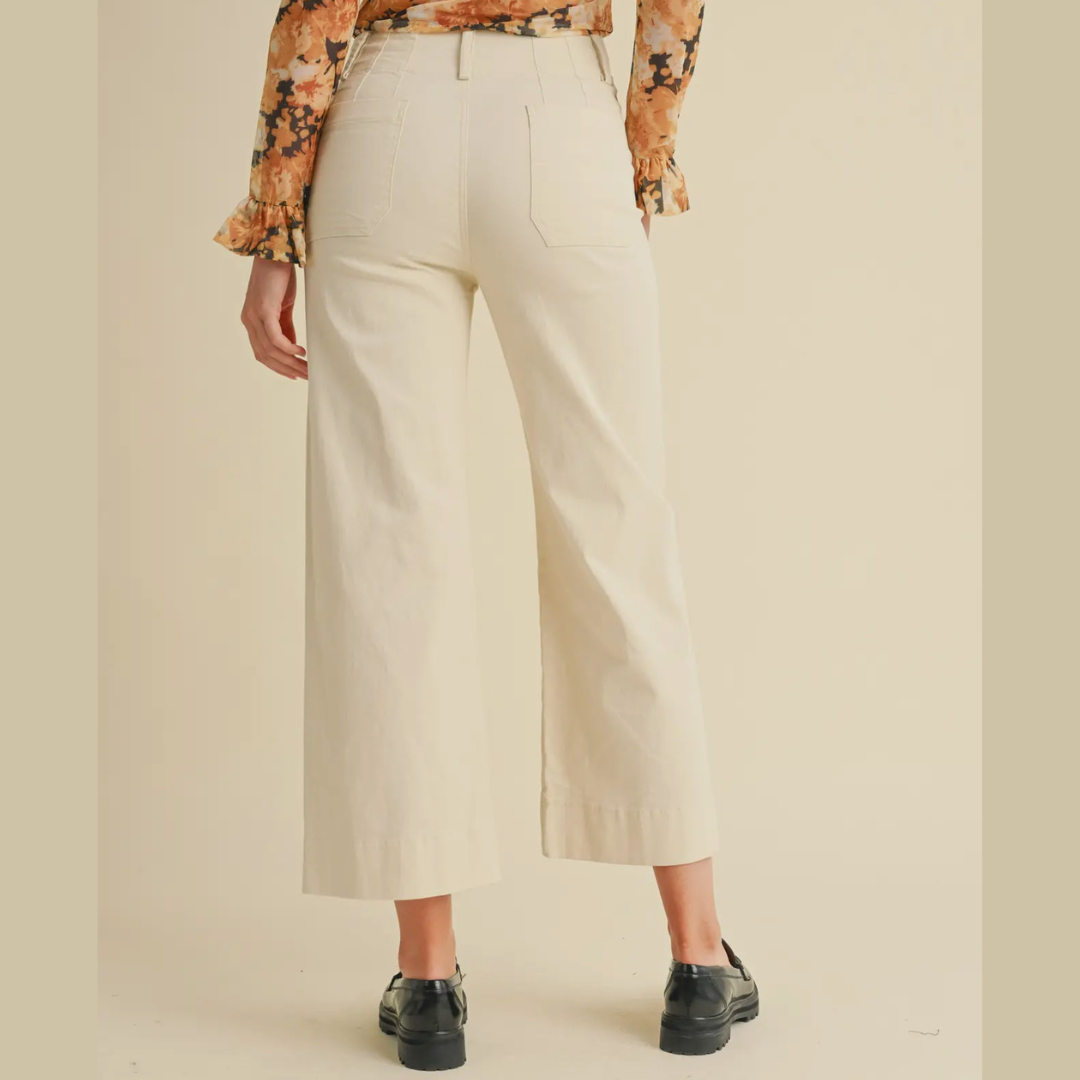 Elara High Waist Wide leg Cropped Pants