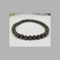 Metallic Natural Pyrite 6mm Beaded Stacking Bracelet