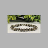 Metallic Natural Pyrite 6mm Beaded Stacking Bracelet