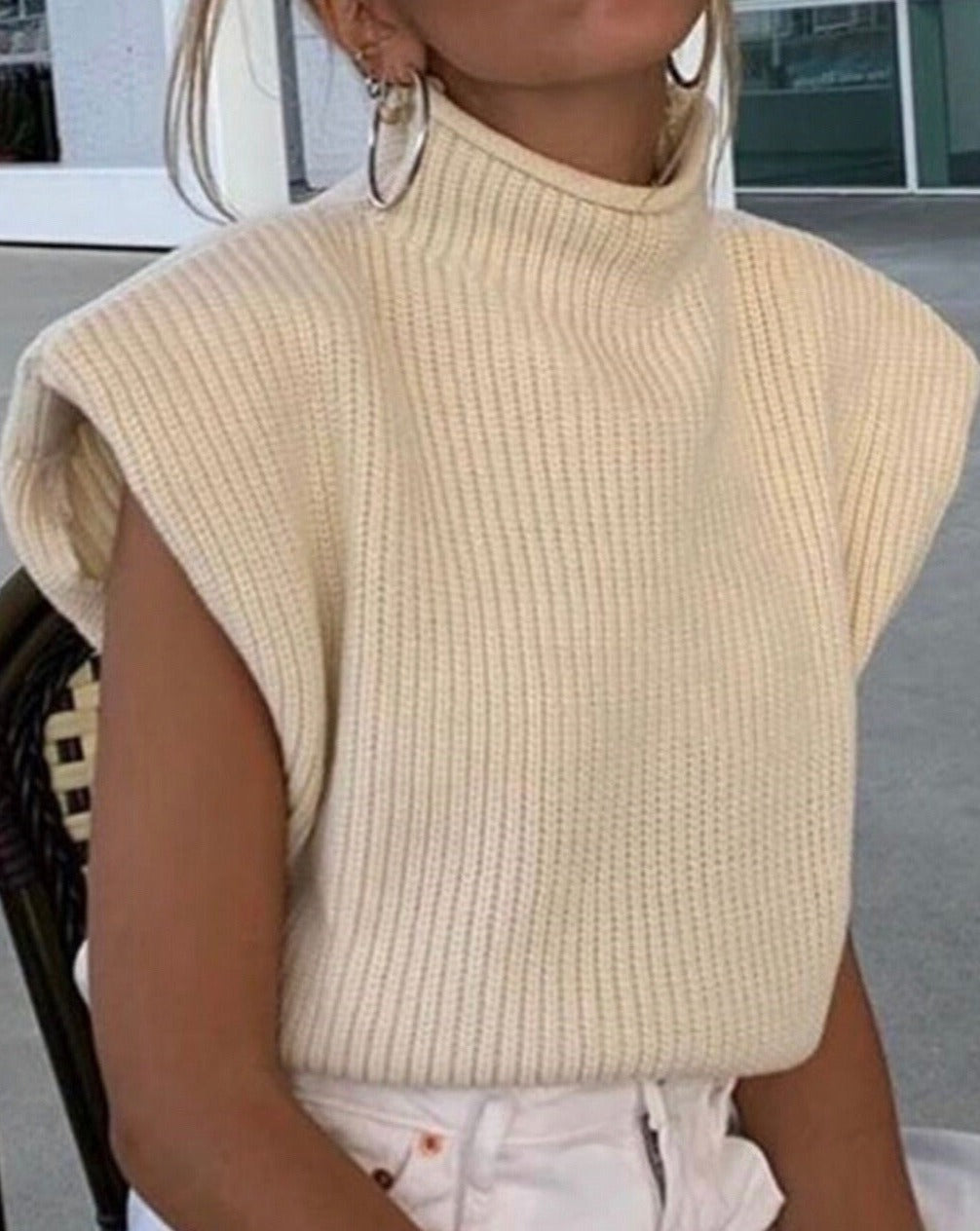 MADISON MOCK-NECK SLEEVELESS SWEATER