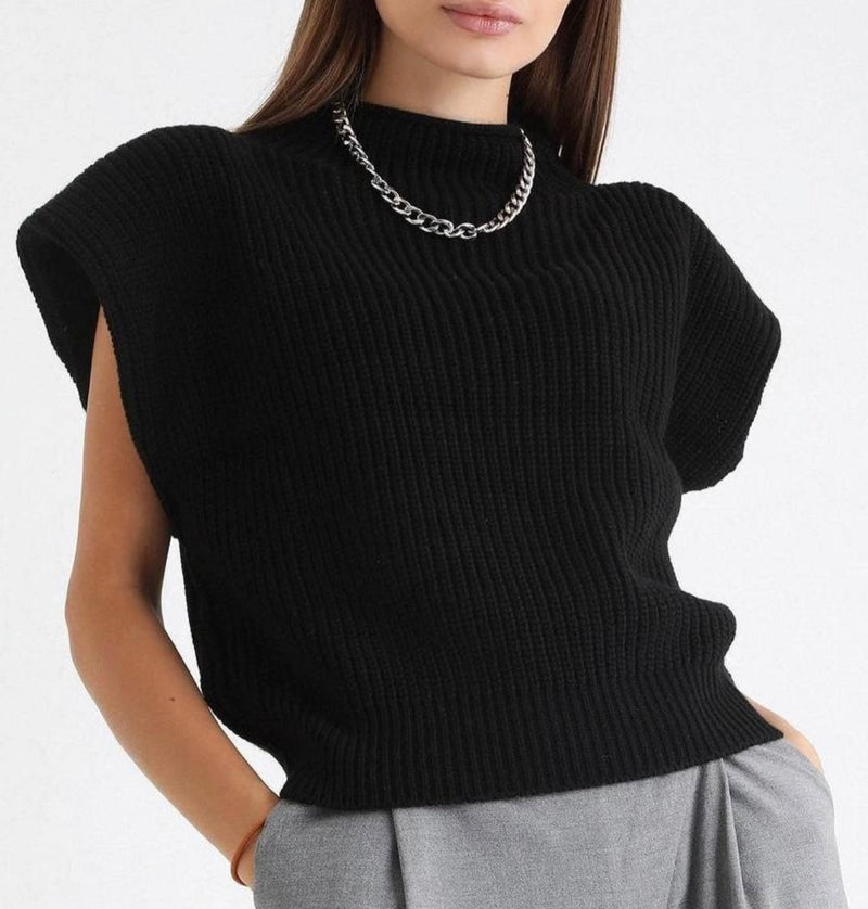 MADISON MOCK-NECK SLEEVELESS SWEATER