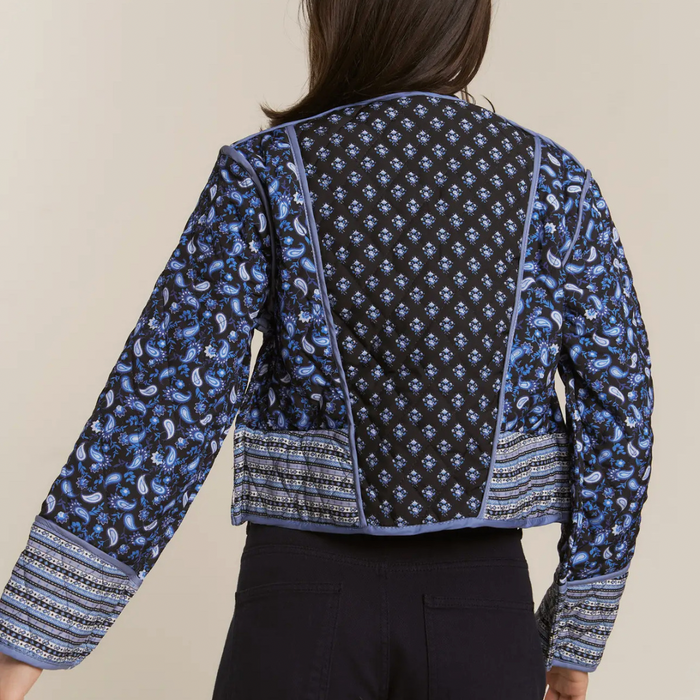 BLU PAISLEY REVERSIBLE QUILTED JACKET