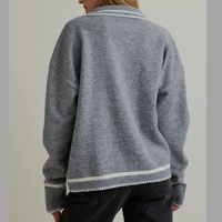 Eloise Knitted Sweater with Blanket Stitch Hem