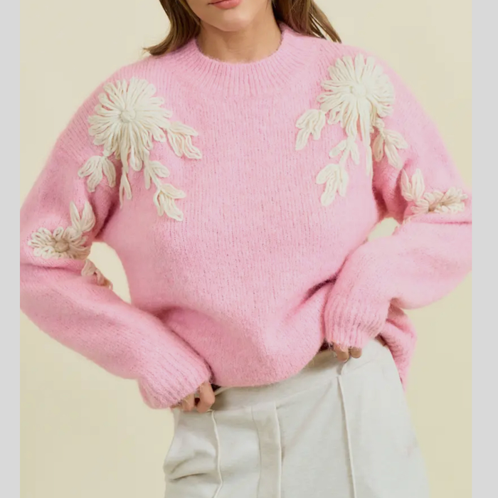 Ariana Floral Appliqué Sweater