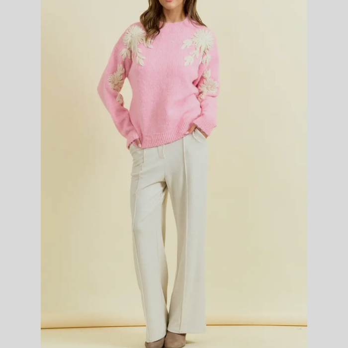 Ariana Floral Appliqué Sweater