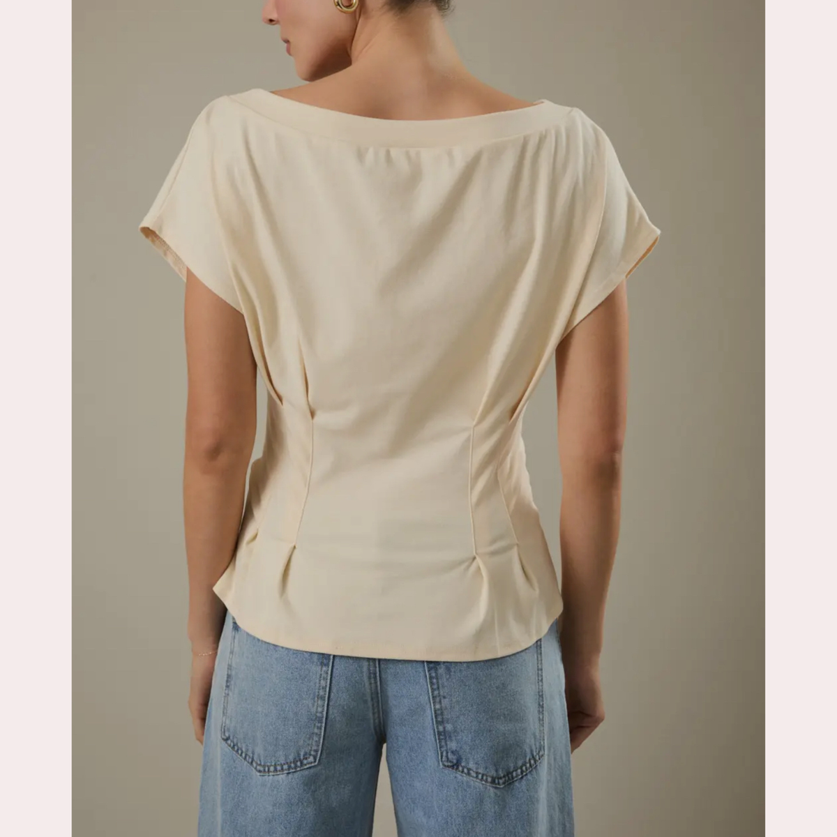 Sloane Off the Shoulder Pleated Waist Top