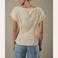 Sloane Off the Shoulder Pleated Waist Top