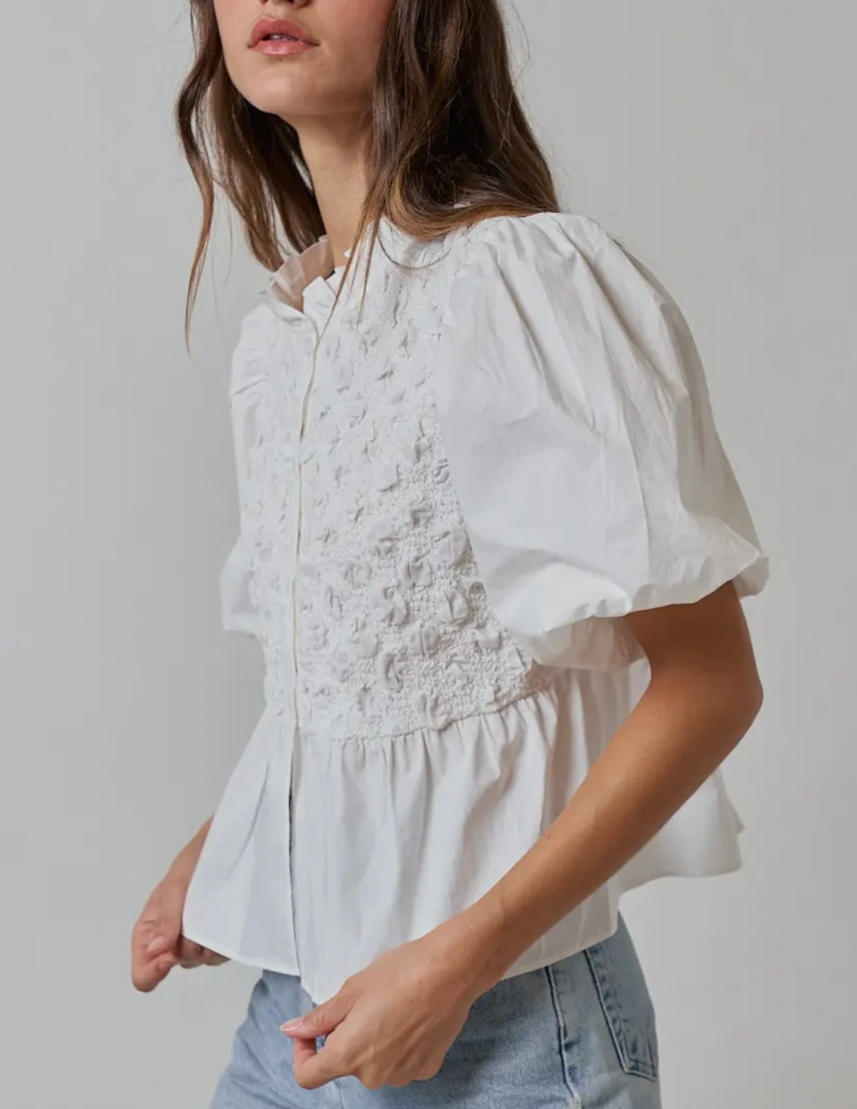 Paloma Textured Puff Sleeve Blouse