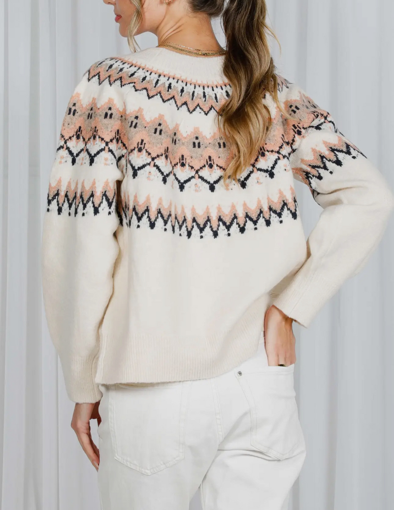 Maribel Fair Isle Crew Neck Sweater