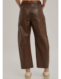 Curie Vegan Leather Barrel Pants