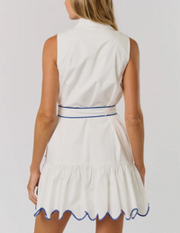 Elodie Embroidered Button Front Mini dress