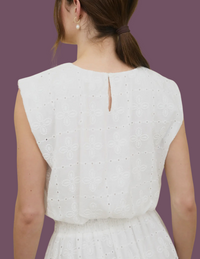 Santorini Eyelet Blouse & Ruffle Skirt Set