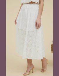 Santorini Eyelet Blouse & Ruffle Skirt Set