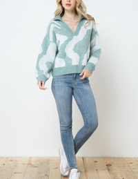 CAMILLE COLLARD V-NECK SWEATER