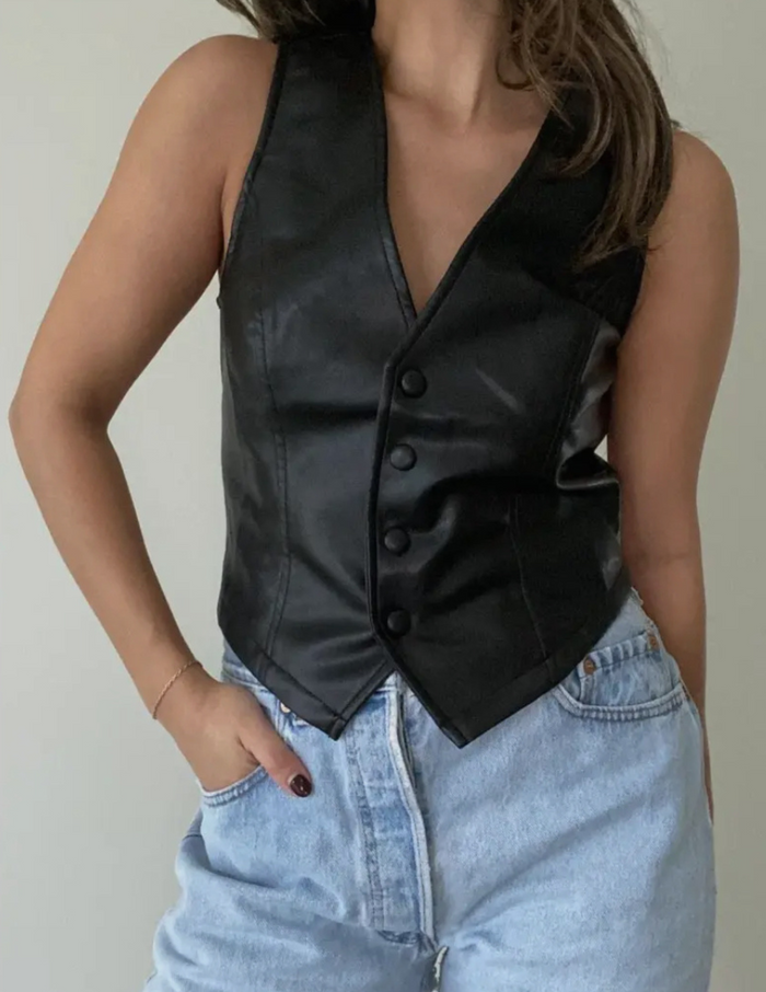 Kourtney Faux Leather Vest