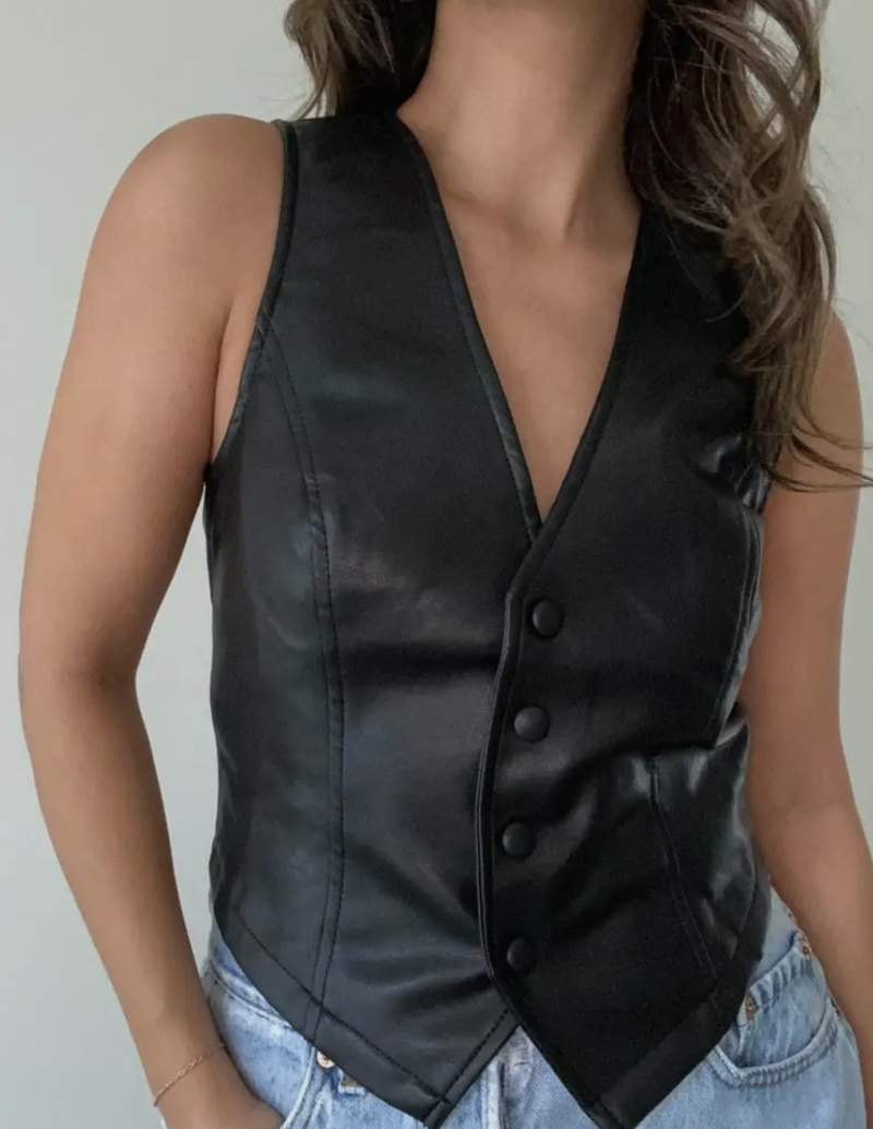 Kourtney Faux Leather Vest