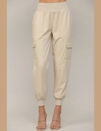 Lexi Faux Leather Cargo Joggers