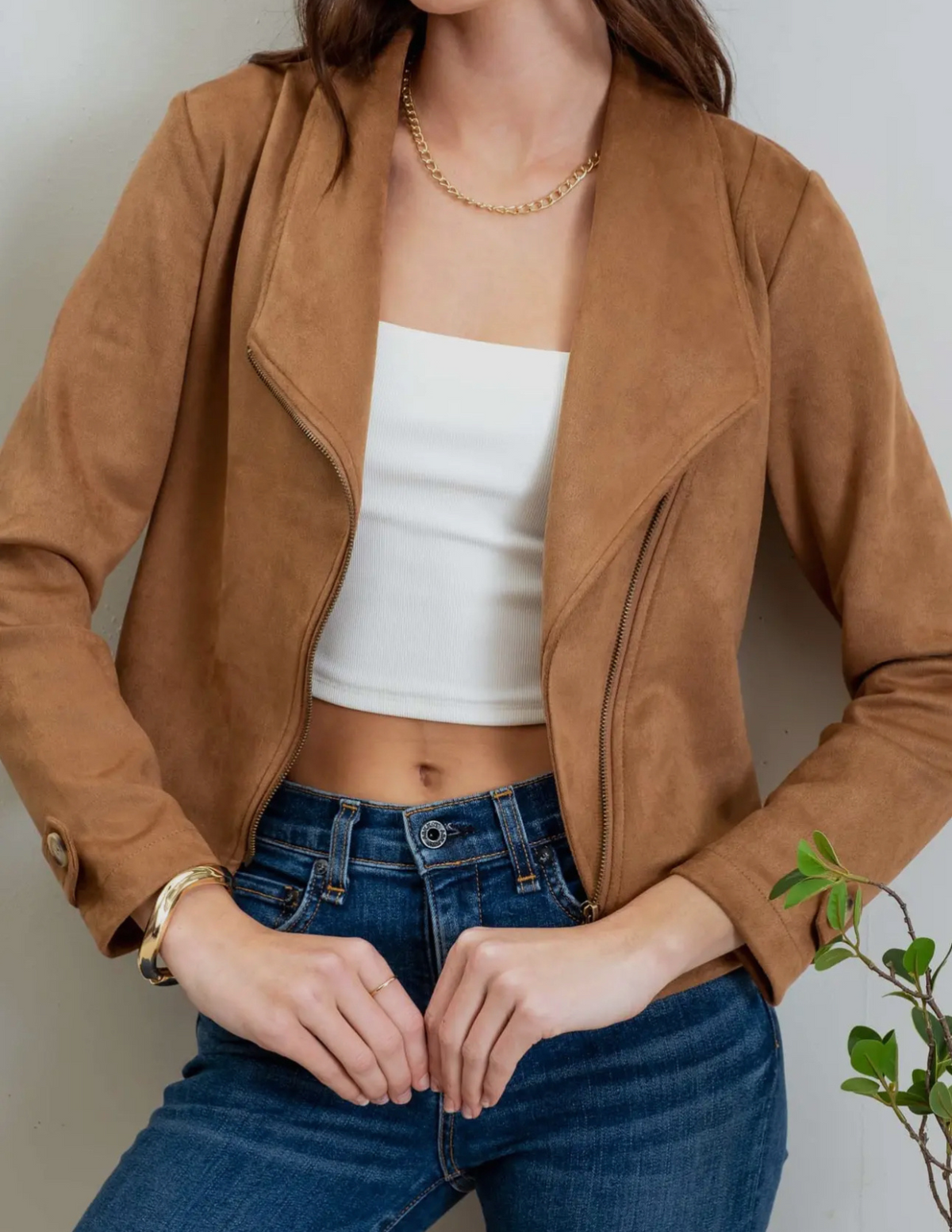 Josephina Faux Suede Moto Jacket