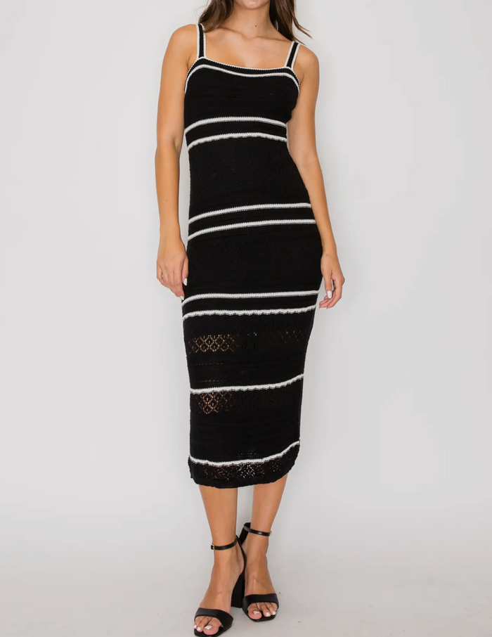 Lila Open Knit Midi Dress