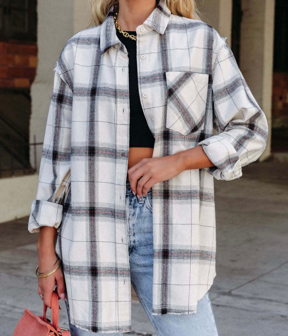 PLAID BUTTON-UP SHIRT