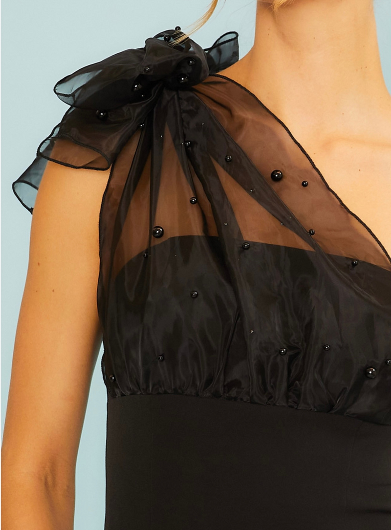 ONE-SHOULDER ORGANZA DRESS