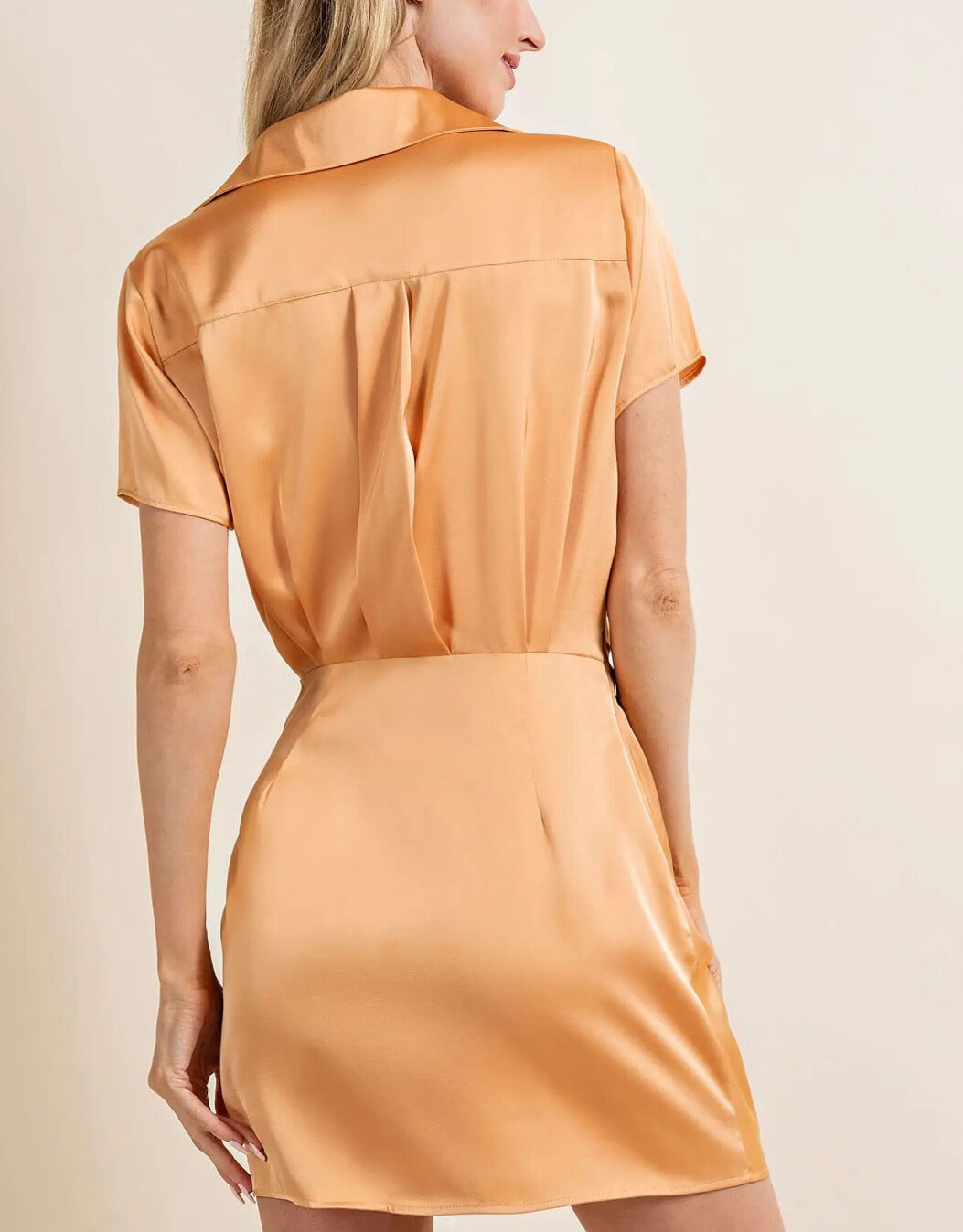 TAWNY SATIN DRESS