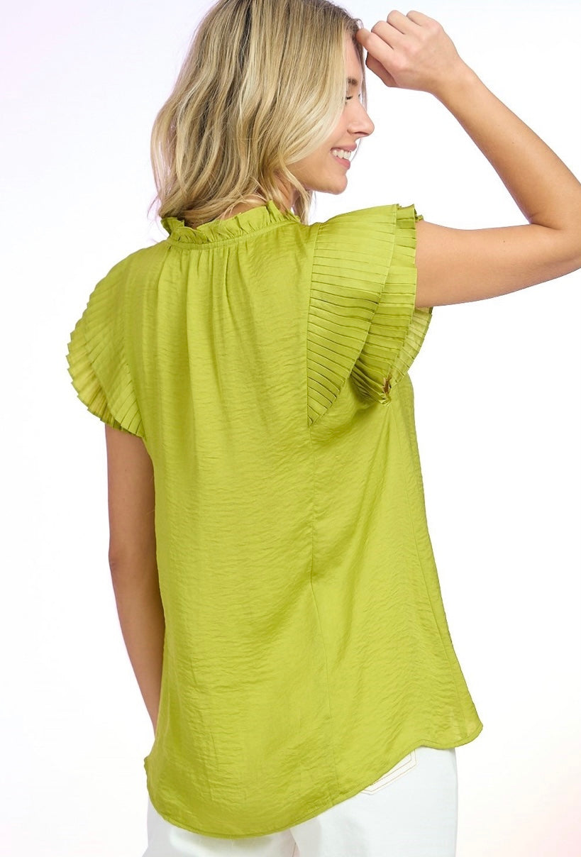 CITRON FLUTTER SLEEVE TOP