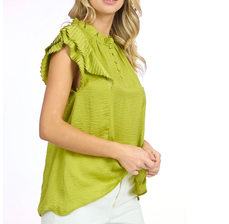 CITRON FLUTTER SLEEVE TOP