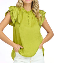 CITRON FLUTTER SLEEVE TOP