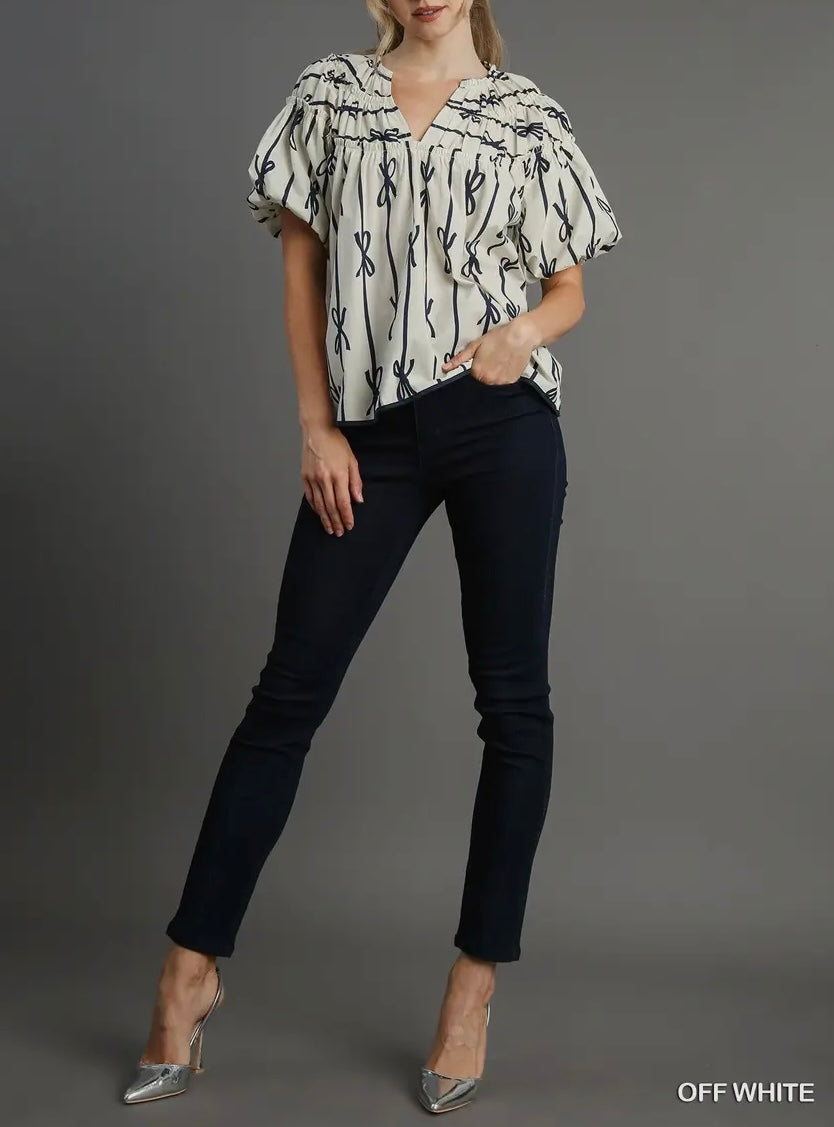 Addison Bow Print Top