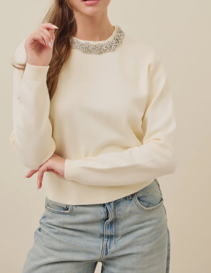 Giselle Jewel Neck Sweater