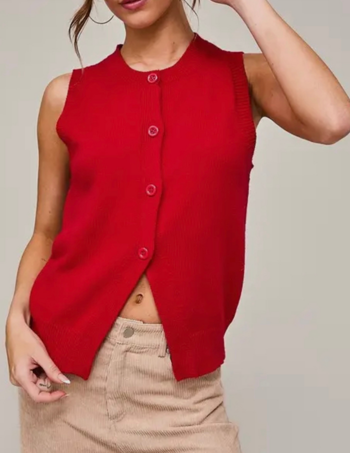 Ruby Button Vest Top