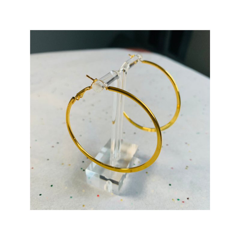 FLAT EDGE HOOP EARRINGS