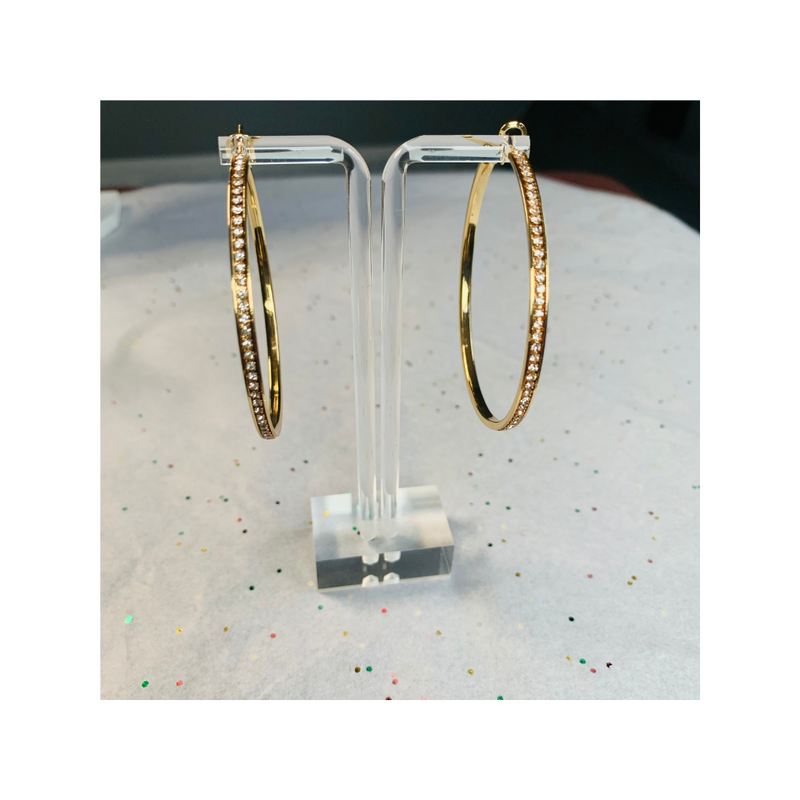 CRYSTAL HOOP EARRINGS