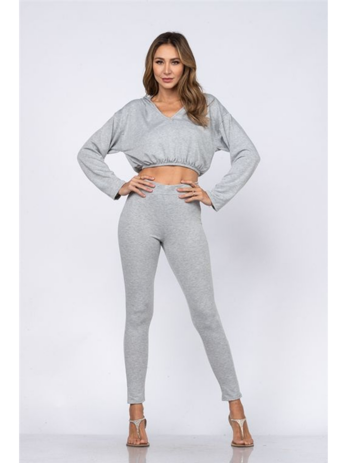 CROP HOODIE AND PANTS SET