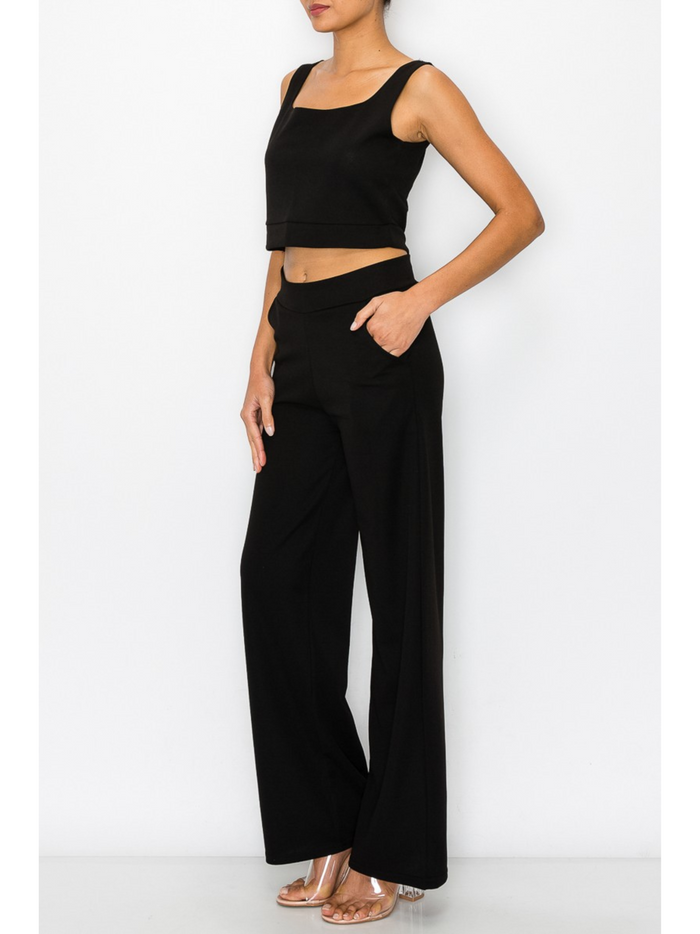 AVENLYN SQUARE NECKLINE TOP & WIDE PANTS SET