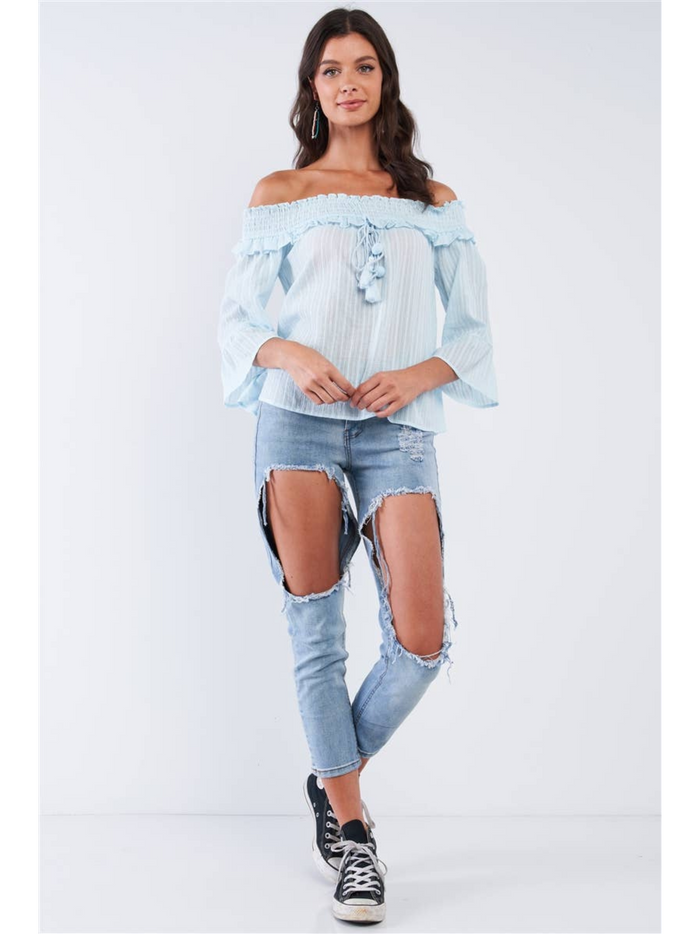 BOHO TASSEL TIE TOP