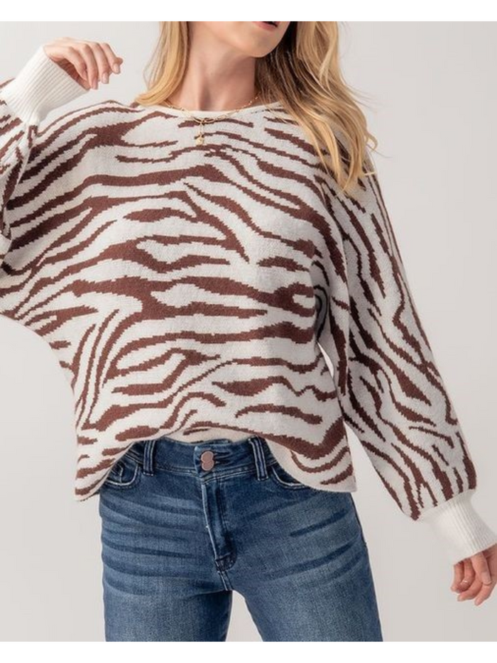 ZEBRA DOLMAN SWEATER