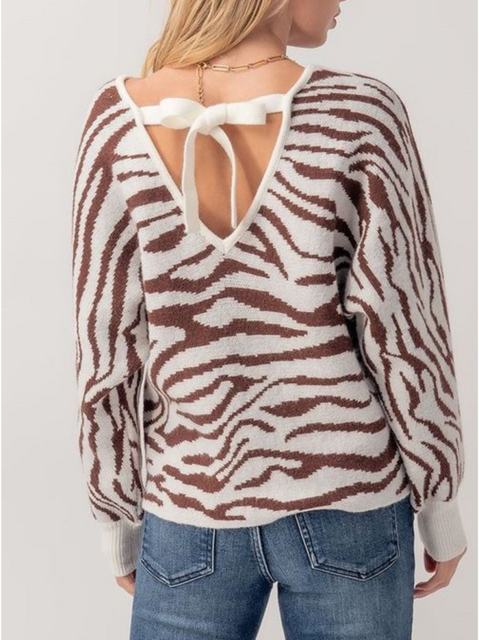 ZEBRA DOLMAN SWEATER